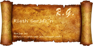 Rieth Gerjén névjegykártya